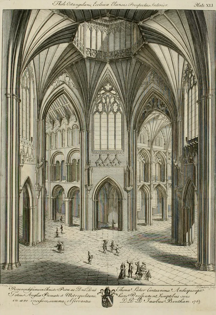 An illustration from The history and antiquities of the Conventual & Cathedral Church of Ely : from the foundation of the monastery, A.D. 673, to the year 1771 : illustrated with copper plates, 1812, leaf 403