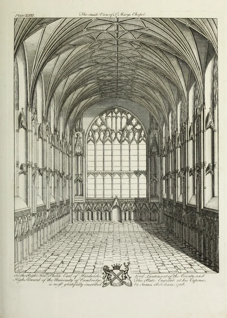 An illustration from The history and antiquities of the Conventual & Cathedral Church of Ely : from the foundation of the monastery, A.D. 673, to the year 1771 : illustrated with copper plates, 1812, leaf 414