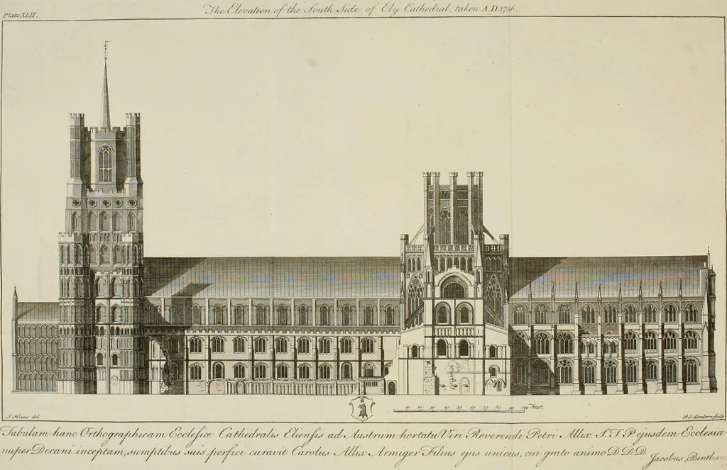 An illustration from The history and antiquities of the Conventual & Cathedral Church of Ely : from the foundation of the monastery, A.D. 673, to the year 1771 : illustrated with copper plates, 1812, leaf 417