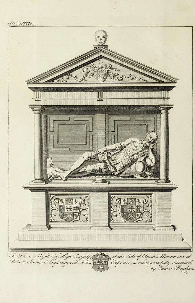 An illustration from The history and antiquities of the Conventual & Cathedral Church of Ely : from the foundation of the monastery, A.D. 673, to the year 1771 : illustrated with copper plates, 1812, leaf 429