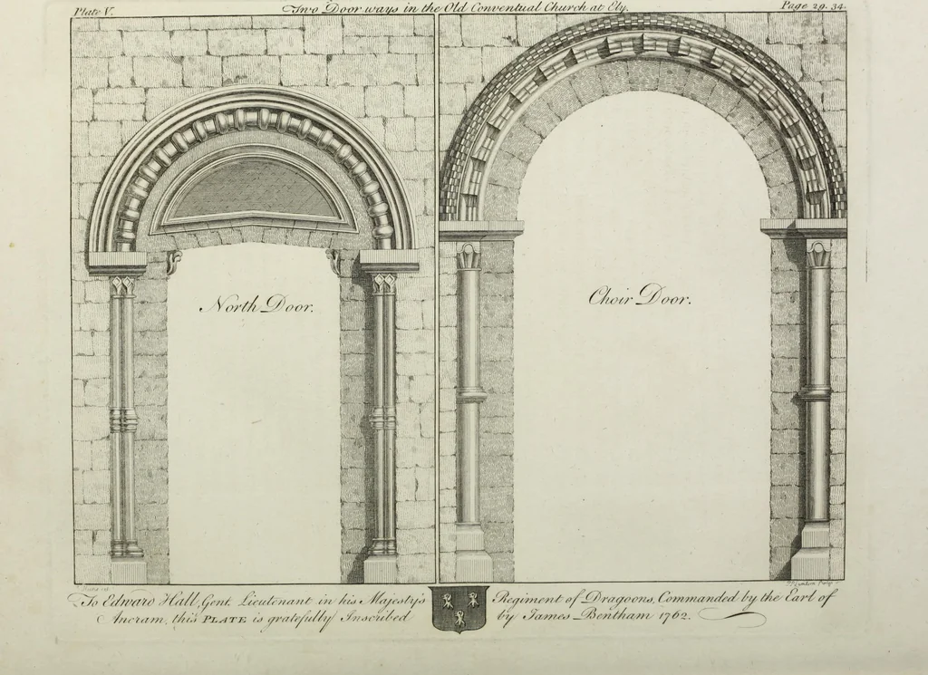 An illustration from The history and antiquities of the Conventual & Cathedral Church of Ely : from the foundation of the monastery, A.D. 673, to the year 1771 : illustrated with copper plates, 1812, leaf 82