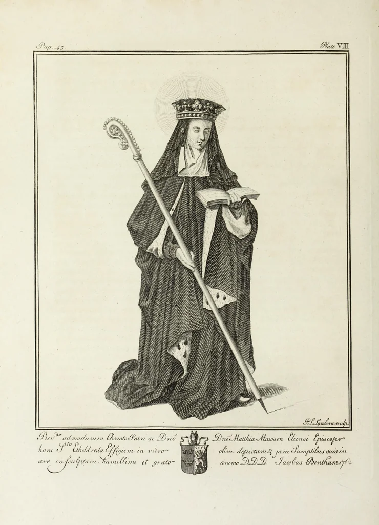 An illustration from The history and antiquities of the Conventual & Cathedral Church of Ely : from the foundation of the monastery, A.D. 673, to the year 1771 : illustrated with copper plates, 1812, leaf 99