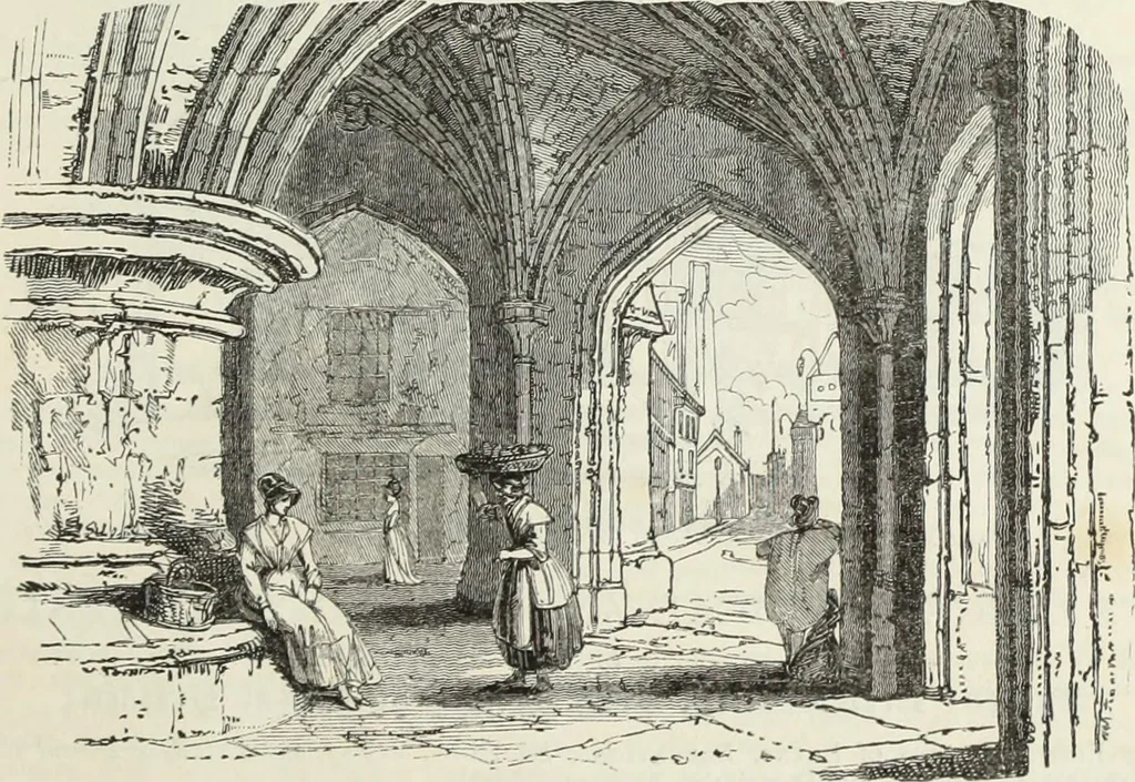 An illustration from The history and antiquities of the metropolitical church of Canterbury; illustrated by a series of engravings of views, elevations, plans, and details of the architecture of that edifice: with biographical anecdotes of the archbishops, etc, 1836, leaf 174