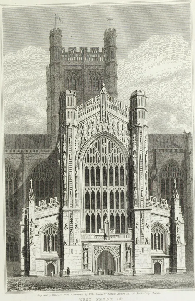 An illustration from The history and antiquities of Bath Abbey Church: including biographical anecdotes of the most distinguished persons interred in that edifice; with an essay on epitaphs, in which its principal monumental inscriptions are recorded. Illustrated by a series of engravings .., 1825, leaf 184
