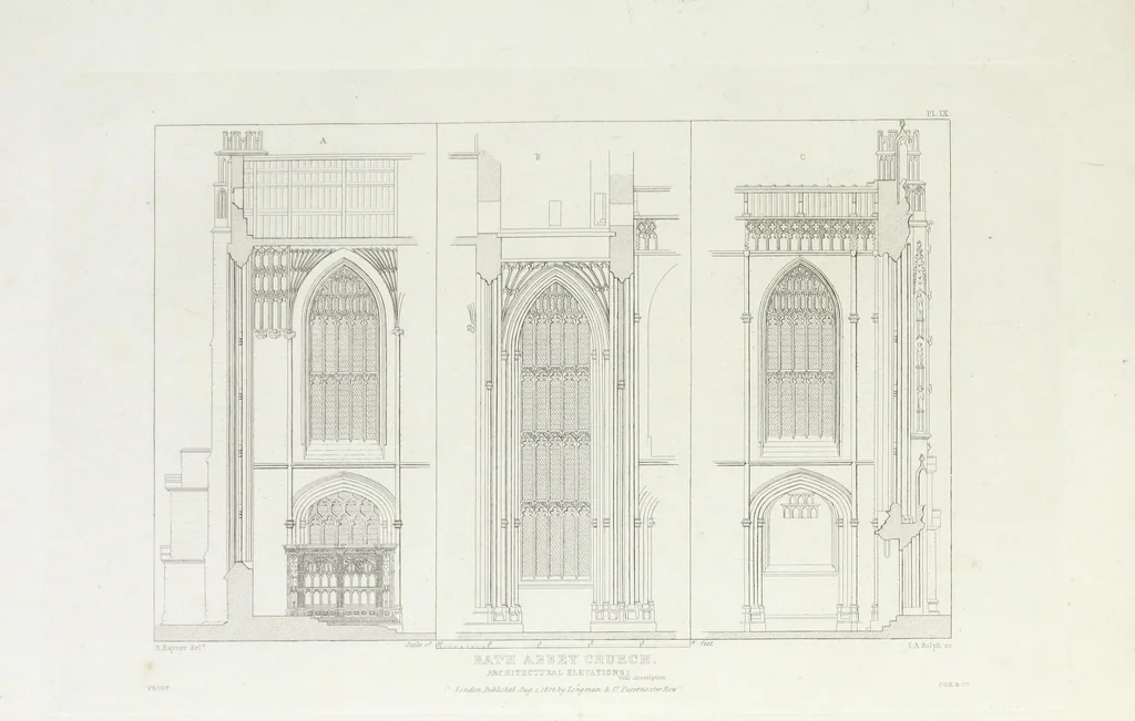 An illustration from The history and antiquities of Bath Abbey Church: including biographical anecdotes of the most distinguished persons interred in that edifice; with an essay on epitaphs, in which its principal monumental inscriptions are recorded. Illustrated by a series of engravings .., 1825, leaf 194