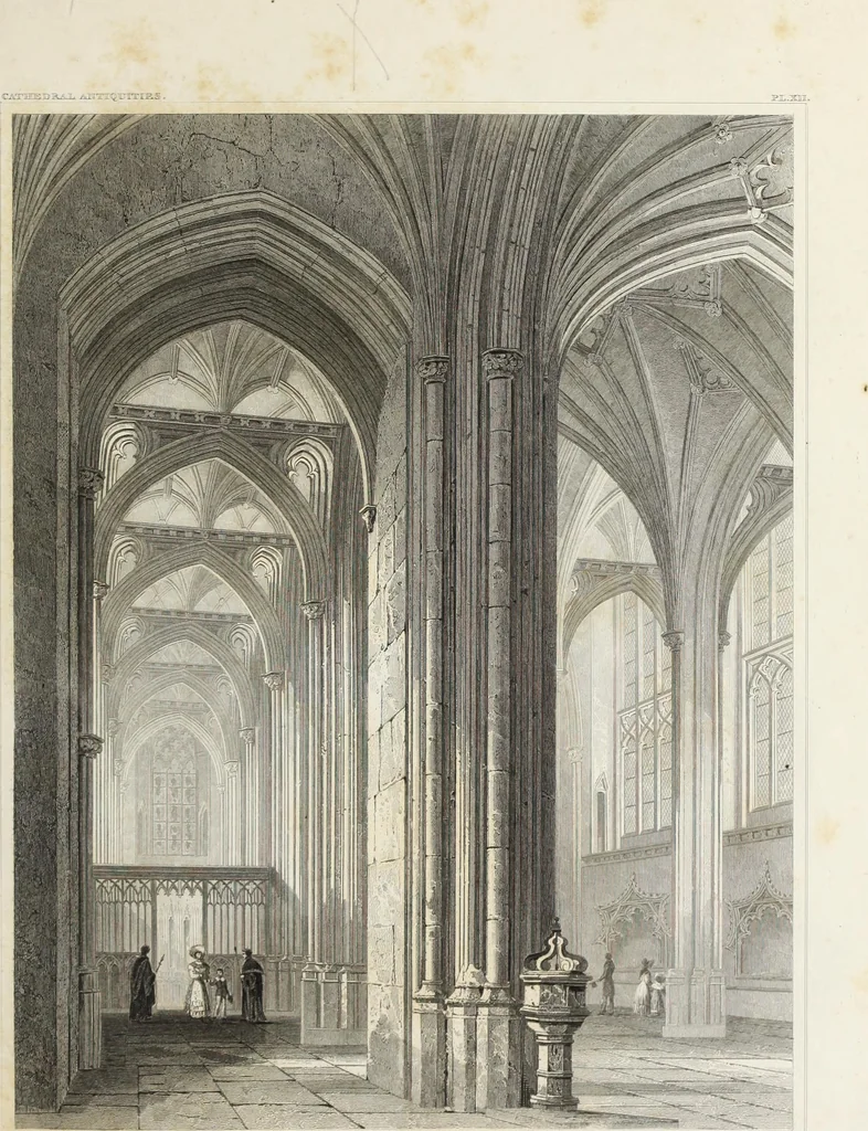 An illustration from The history and antiquities of the abbey and cathedral church of Bristol : illustrated by a series of engravings of views, elevations, plans, and details of that edifice : with biographical anecdotes of eminent persons connected with the establishment, 1836, leaf 108
