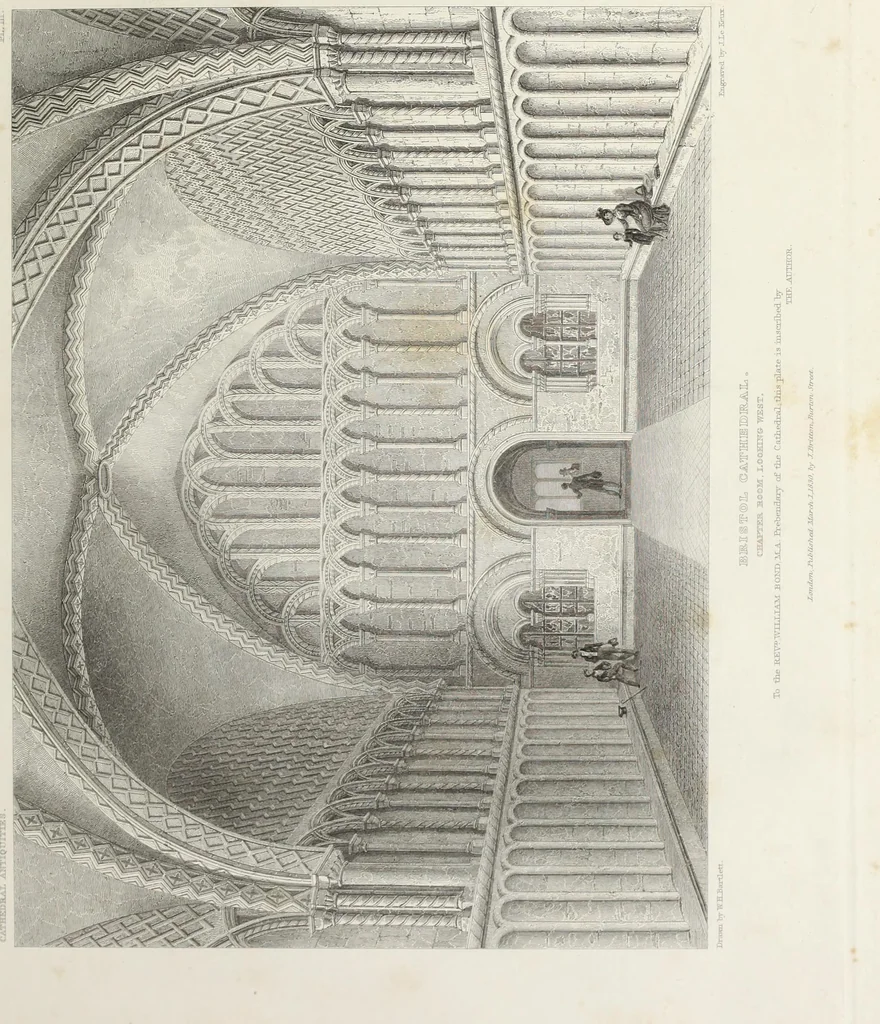 An illustration from The history and antiquities of the abbey and cathedral church of Bristol : illustrated by a series of engravings of views, elevations, plans, and details of that edifice : with biographical anecdotes of eminent persons connected with the establishment, 1836, leaf 92