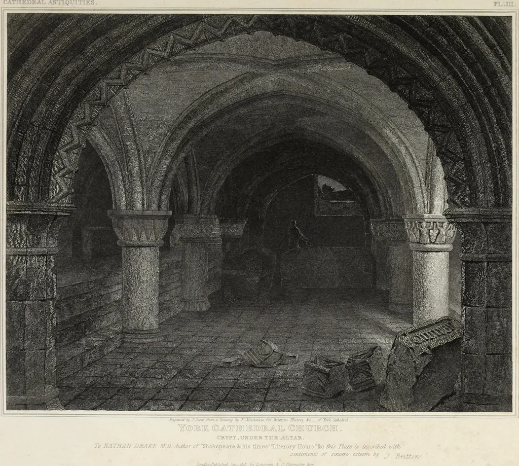 An illustration from The history and antiquities of the metropolitical church of York : illustrated by a series of engravings of views, elevations, plans and details of the architecture of that edifice : with biographical anecdotes of the archbishops, 1836, leaf 106