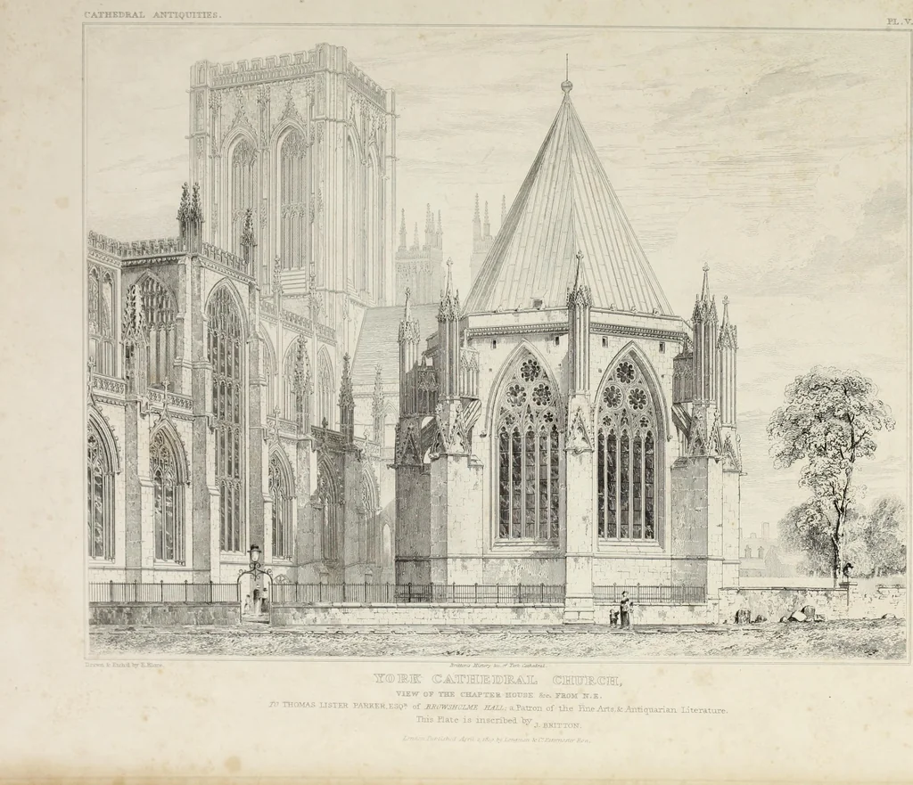 An illustration from The history and antiquities of the metropolitical church of York : illustrated by a series of engravings of views, elevations, plans and details of the architecture of that edifice : with biographical anecdotes of the archbishops, 1836, leaf 110