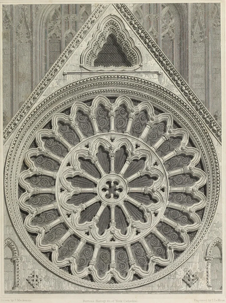 An illustration from The history and antiquities of the metropolitical church of York : illustrated by a series of engravings of views, elevations, plans and details of the architecture of that edifice : with biographical anecdotes of the archbishops, 1836, leaf 118