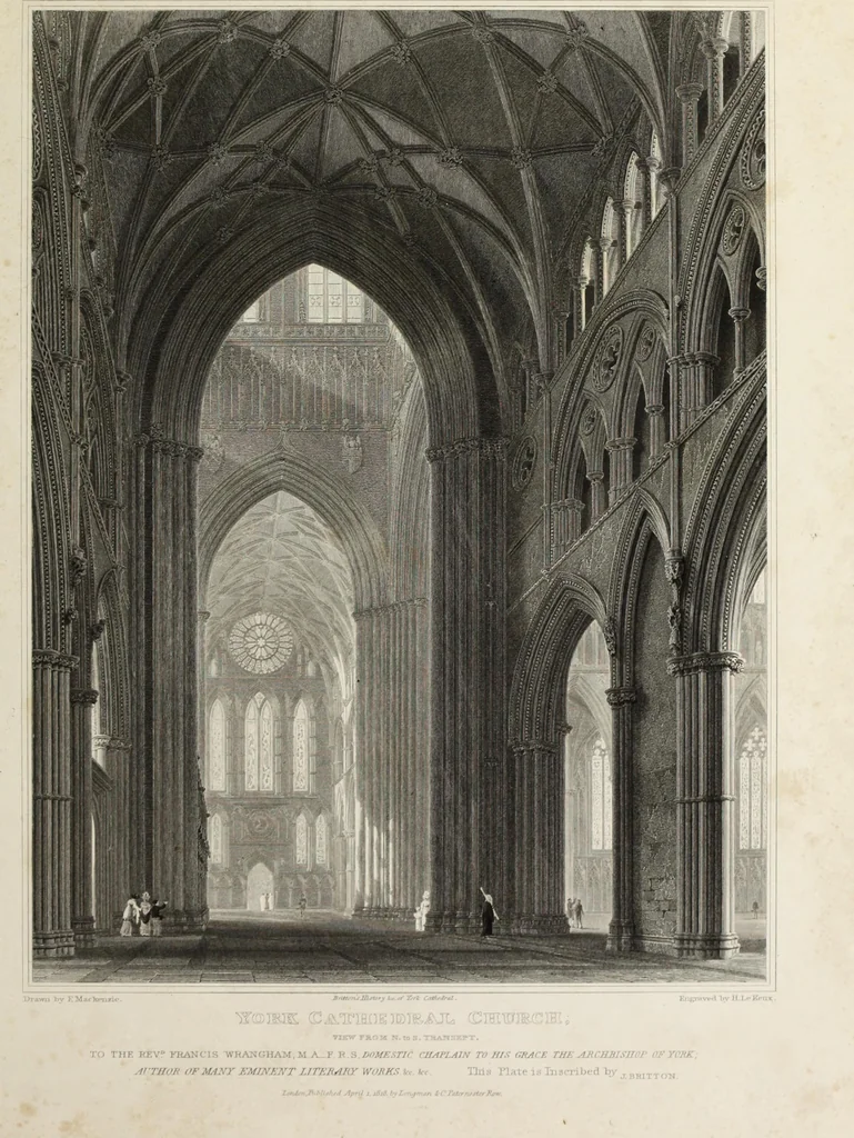 An illustration from The history and antiquities of the metropolitical church of York : illustrated by a series of engravings of views, elevations, plans and details of the architecture of that edifice : with biographical anecdotes of the archbishops, 1836, leaf 126