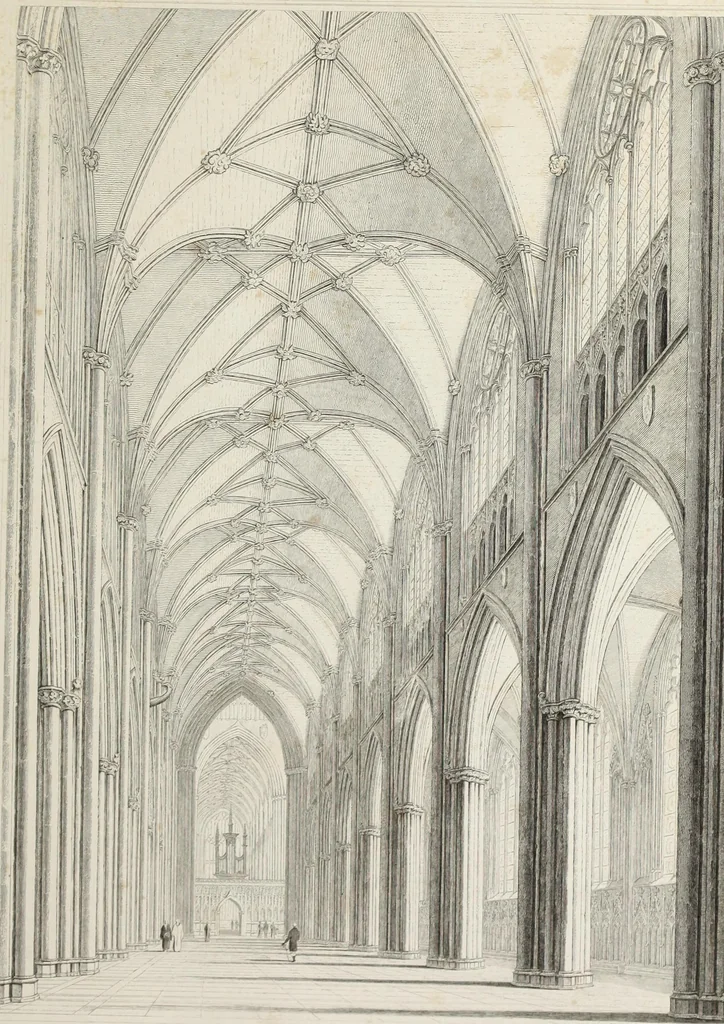 An illustration from The history and antiquities of the metropolitical church of York : illustrated by a series of engravings of views, elevations, plans and details of the architecture of that edifice : with biographical anecdotes of the archbishops, 1836, leaf 132