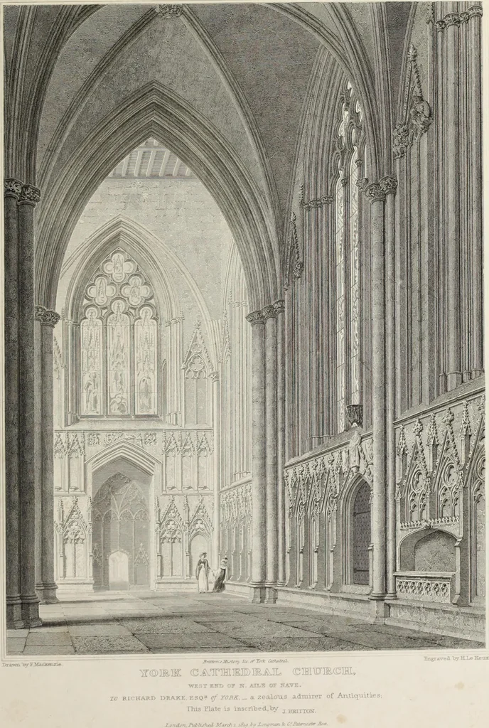 An illustration from The history and antiquities of the metropolitical church of York : illustrated by a series of engravings of views, elevations, plans and details of the architecture of that edifice : with biographical anecdotes of the archbishops, 1836, leaf 142