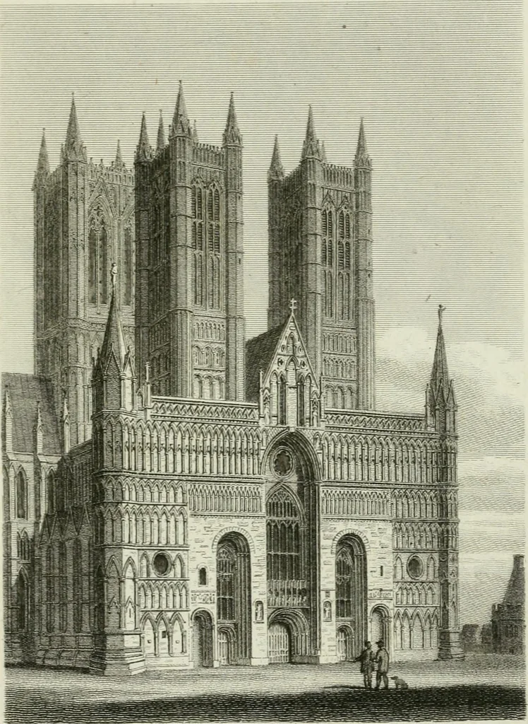 An illustration from History and antiquities of the cathedral churches of Great Britain : illustrated with a series of highly-finished engravings, exhibiting general and particular views, ground plans, and all the architectural features and ornaments in the various styles of building used in our ecclesiastical edifices, 1814, leaf 130