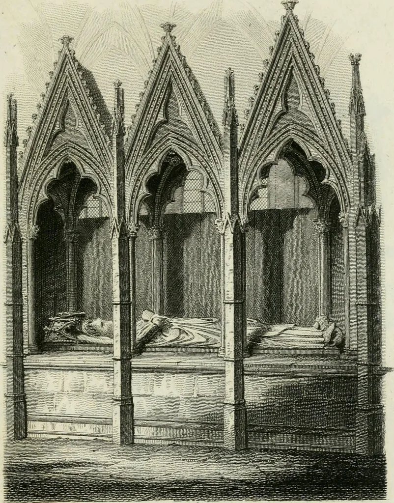 An illustration from History and antiquities of the cathedral churches of Great Britain : illustrated with a series of highly-finished engravings, exhibiting general and particular views, ground plans, and all the architectural features and ornaments in the various styles of building used in our ecclesiastical edifices, 1814, leaf 178