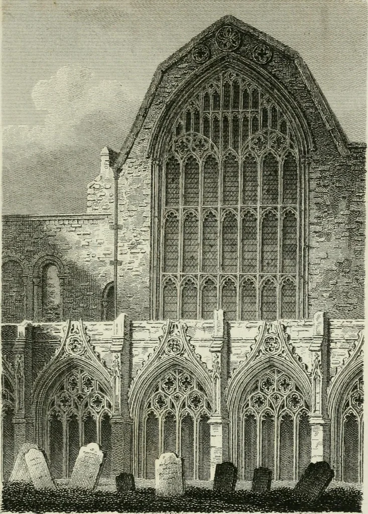 An illustration from History and antiquities of the cathedral churches of Great Britain : illustrated with a series of highly-finished engravings, exhibiting general and particular views, ground plans, and all the architectural features and ornaments in the various styles of building used in our ecclesiastical edifices, 1814, leaf 74