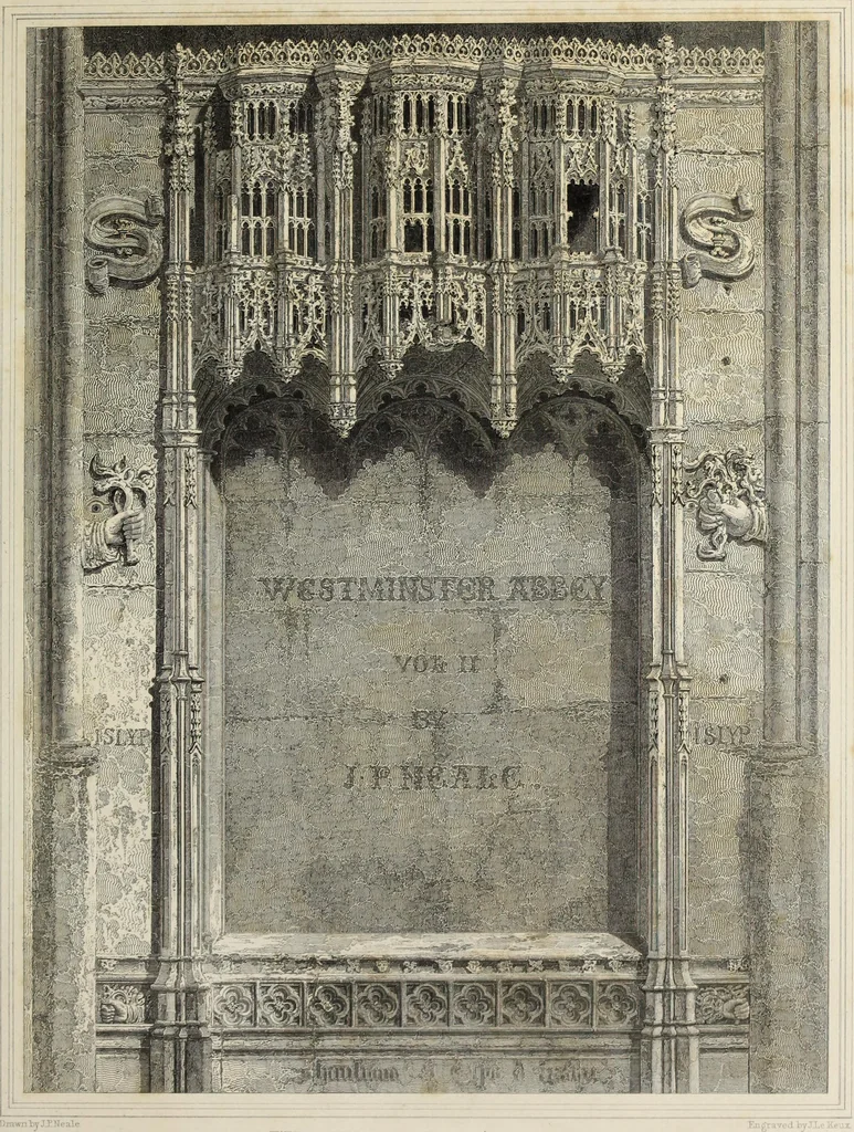 An illustration from The history and antiquities of the abbey church of St. Peter, Westminster : including notices and biographical memoirs of the abbots and deans of that foundation, 1818, leaf 6