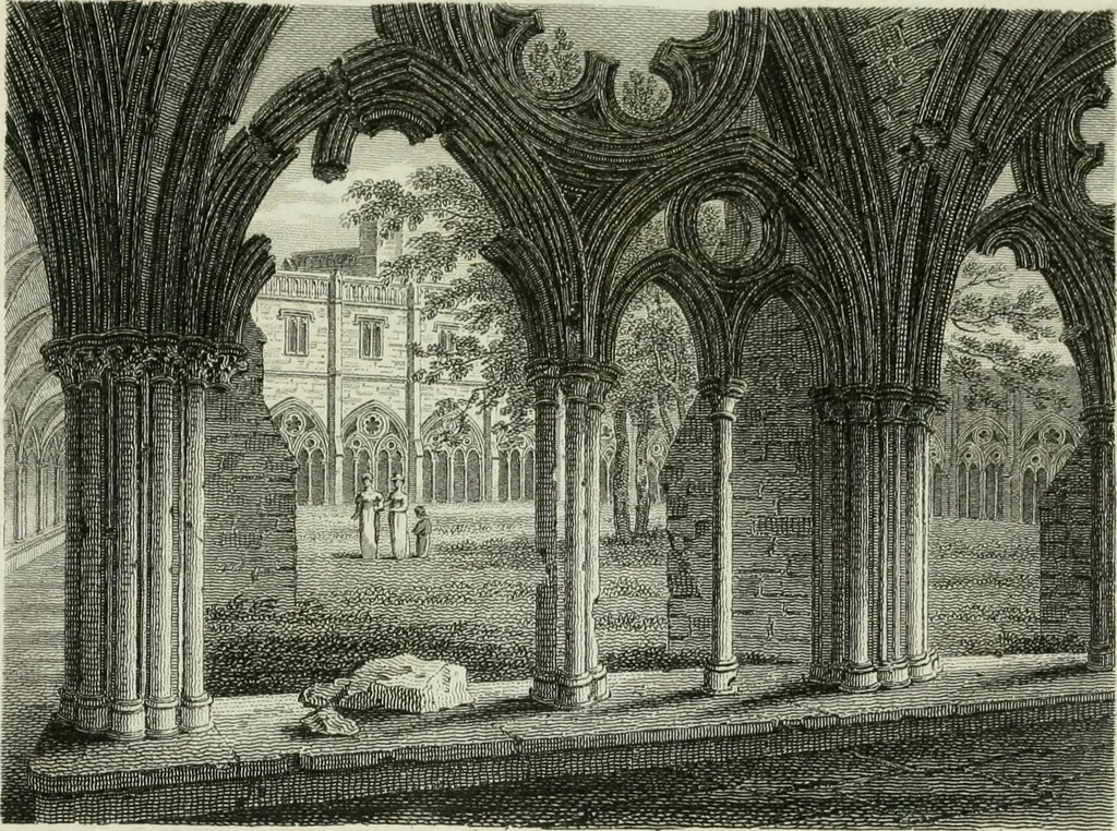 An illustration from History and antiquities of the cathedral churches of Great Britain : illustrated with a series of highly-finished engravings, exhibiting general and particular views, ground plans, and all the architectural features and ornaments in the various styles of building used in our ecclesiastical edifices, 1814, leaf 134
