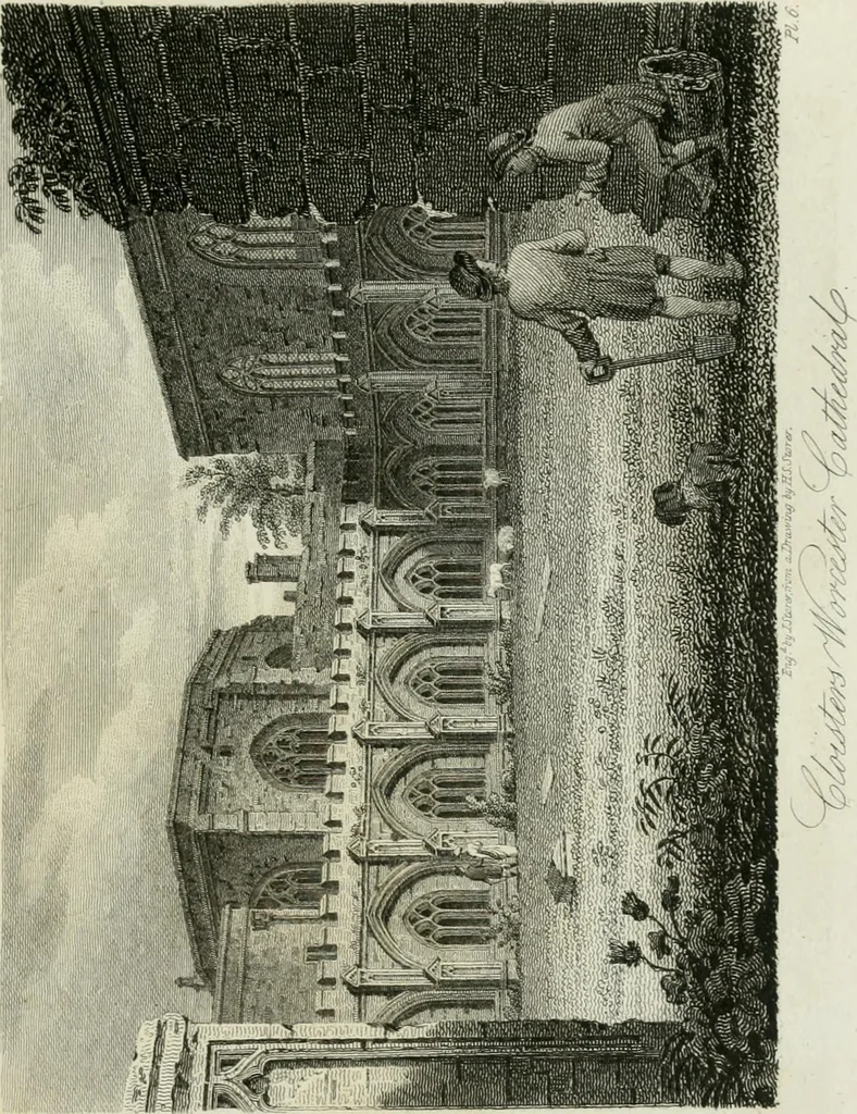 An illustration from History and antiquities of the cathedral churches of Great Britain : illustrated with a series of highly-finished engravings, exhibiting general and particular views, ground plans, and all the architectural features and ornaments in the various styles of building used in our ecclesiastical edifices, 1814, leaf 240