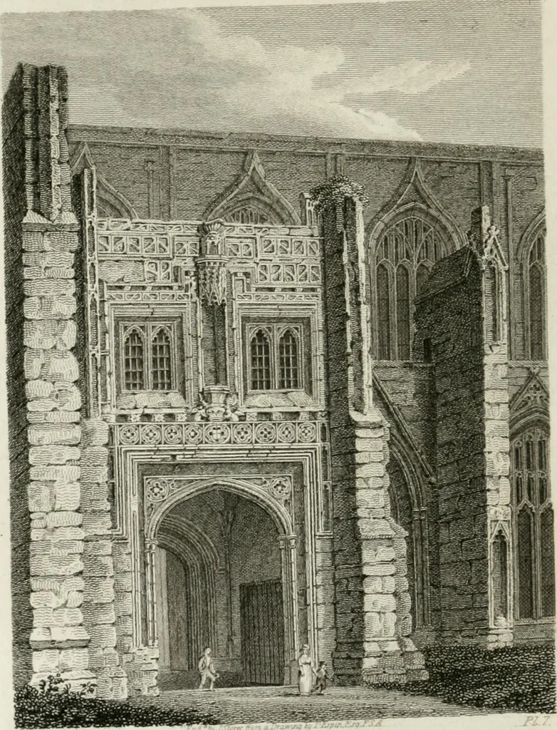 An illustration from History and antiquities of the cathedral churches of Great Britain : illustrated with a series of highly-finished engravings, exhibiting general and particular views, ground plans, and all the architectural features and ornaments in the various styles of building used in our ecclesiastical edifices, 1814, leaf 39