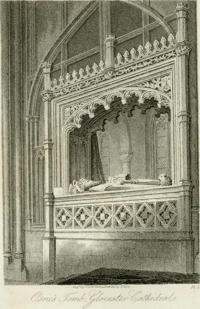 An illustration from History and antiquities of the cathedral churches of Great Britain : illustrated with a series of highly-finished engravings, exhibiting general and particular views, ground plans, and all the architectural features and ornaments in the various styles of building used in our ecclesiastical edifices, 1814, leaf 69