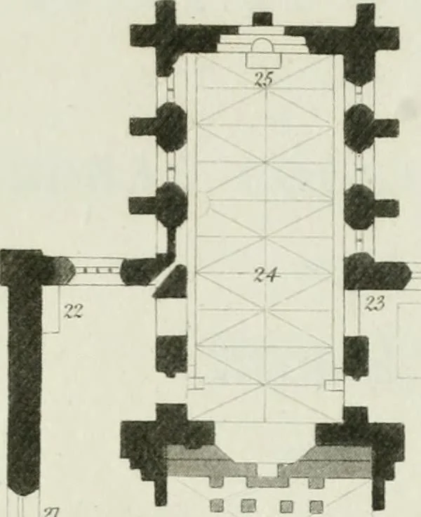An illustration from History and antiquities of the cathedral churches of Great Britain : illustrated with a series of highly-finished engravings, exhibiting general and particular views, ground plans, and all the architectural features and ornaments in the various styles of building used in our ecclesiastical edifices, 1814, leaf 110