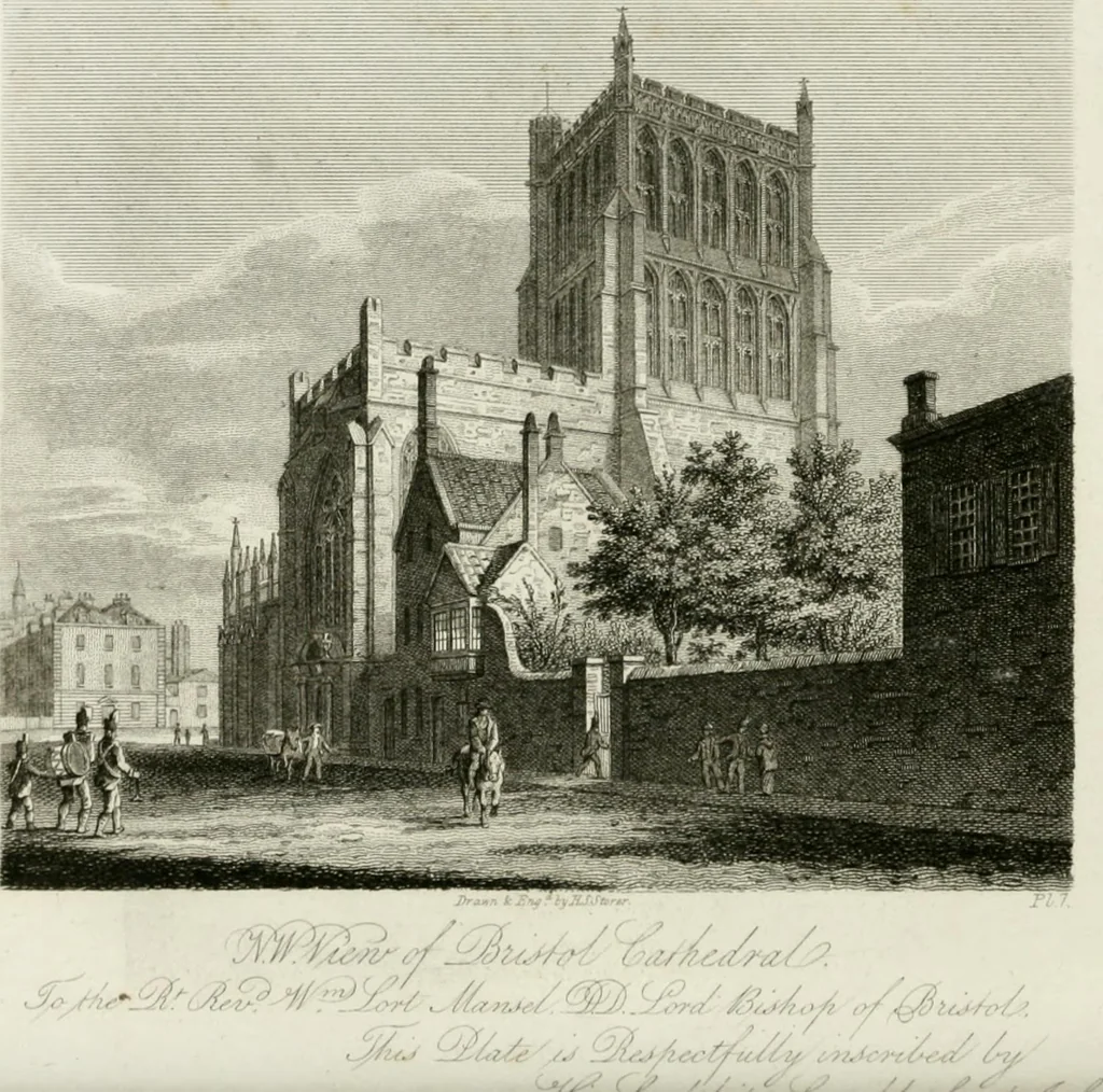 An illustration from History and antiquities of the cathedral churches of Great Britain : illustrated with a series of highly-finished engravings, exhibiting general and particular views, ground plans, and all the architectural features and ornaments in the various styles of building used in our ecclesiastical edifices, 1814, leaf 141