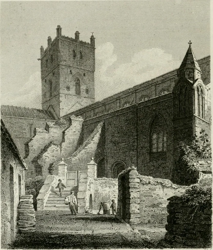 An illustration from History and antiquities of the cathedral churches of Great Britain : illustrated with a series of highly-finished engravings, exhibiting general and particular views, ground plans, and all the architectural features and ornaments in the various styles of building used in our ecclesiastical edifices, 1814, leaf 163
