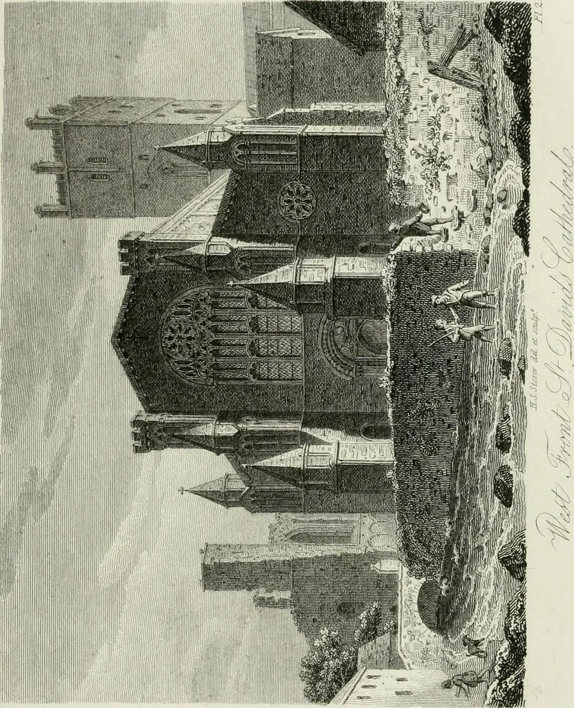 An illustration from History and antiquities of the cathedral churches of Great Britain : illustrated with a series of highly-finished engravings, exhibiting general and particular views, ground plans, and all the architectural features and ornaments in the various styles of building used in our ecclesiastical edifices, 1814, leaf 164