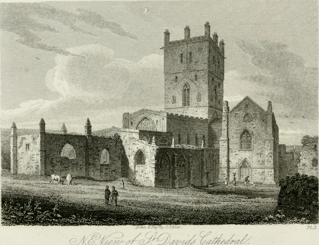 An illustration from History and antiquities of the cathedral churches of Great Britain : illustrated with a series of highly-finished engravings, exhibiting general and particular views, ground plans, and all the architectural features and ornaments in the various styles of building used in our ecclesiastical edifices, 1814, leaf 167