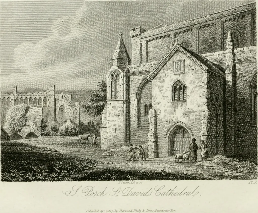 An illustration from History and antiquities of the cathedral churches of Great Britain : illustrated with a series of highly-finished engravings, exhibiting general and particular views, ground plans, and all the architectural features and ornaments in the various styles of building used in our ecclesiastical edifices, 1814, leaf 175