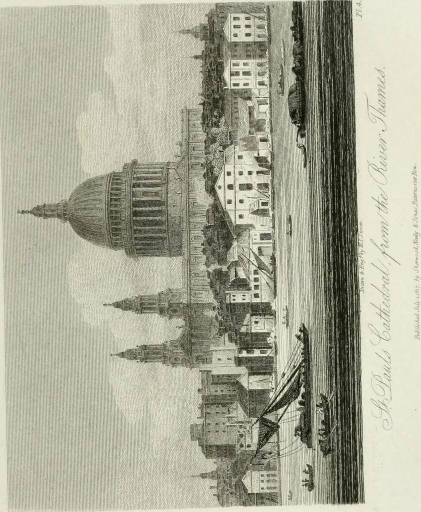 An illustration from History and antiquities of the cathedral churches of Great Britain : illustrated with a series of highly-finished engravings, exhibiting general and particular views, ground plans, and all the architectural features and ornaments in the various styles of building used in our ecclesiastical edifices, 1814, leaf 202