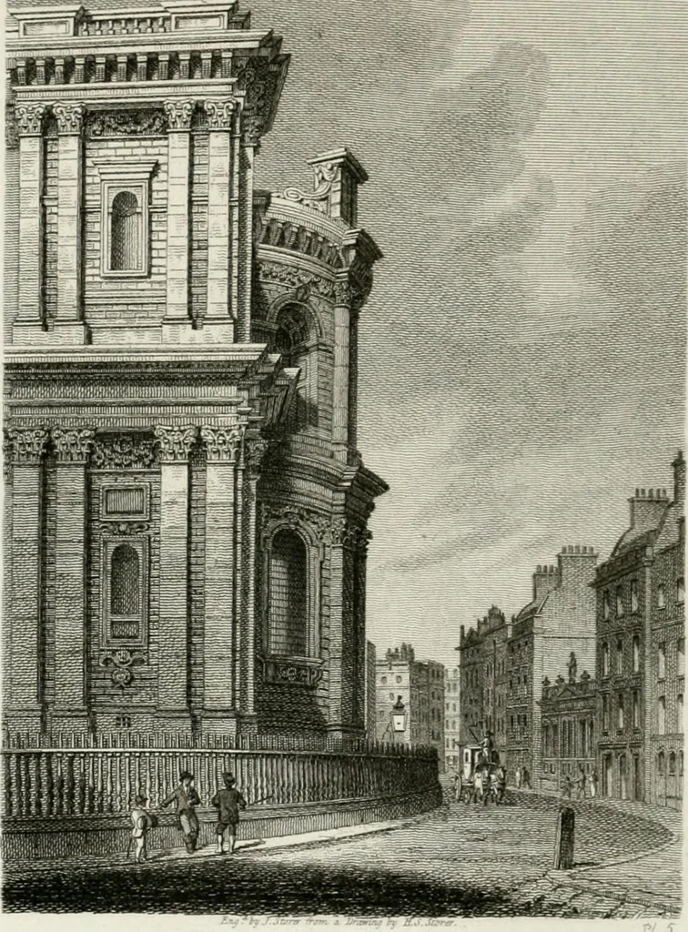 An illustration from History and antiquities of the cathedral churches of Great Britain : illustrated with a series of highly-finished engravings, exhibiting general and particular views, ground plans, and all the architectural features and ornaments in the various styles of building used in our ecclesiastical edifices, 1814, leaf 205