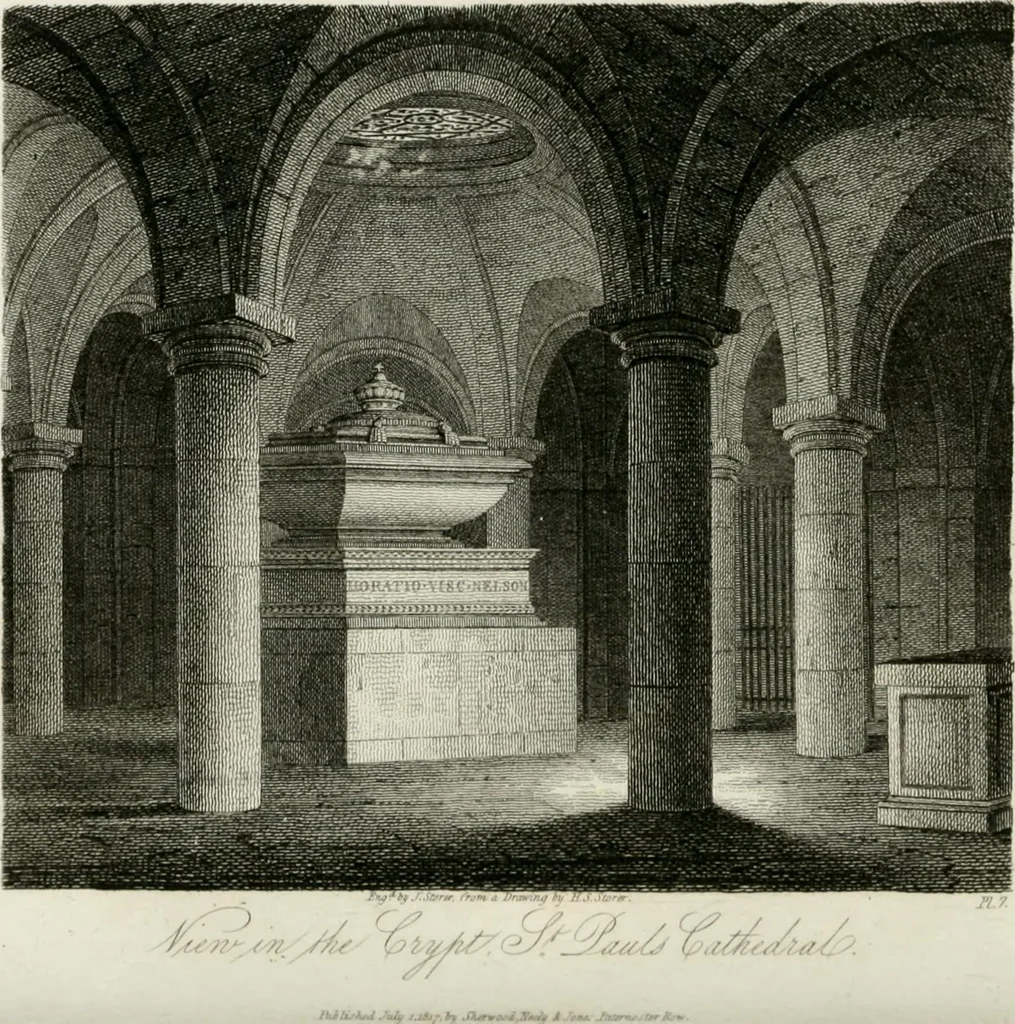 An illustration from History and antiquities of the cathedral churches of Great Britain : illustrated with a series of highly-finished engravings, exhibiting general and particular views, ground plans, and all the architectural features and ornaments in the various styles of building used in our ecclesiastical edifices, 1814, leaf 209