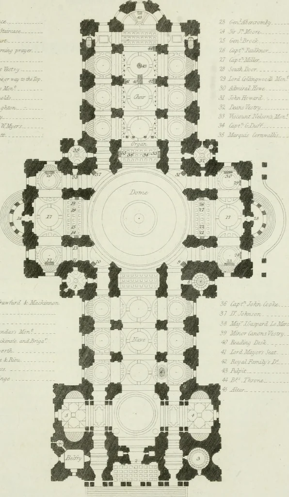 An illustration from History and antiquities of the cathedral churches of Great Britain : illustrated with a series of highly-finished engravings, exhibiting general and particular views, ground plans, and all the architectural features and ornaments in the various styles of building used in our ecclesiastical edifices, 1814, leaf 212