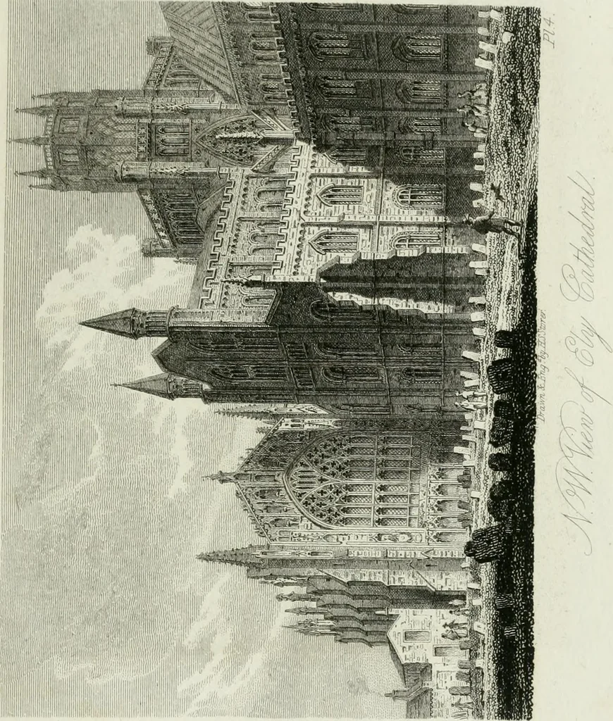 An illustration from History and antiquities of the cathedral churches of Great Britain : illustrated with a series of highly-finished engravings, exhibiting general and particular views, ground plans, and all the architectural features and ornaments in the various styles of building used in our ecclesiastical edifices, 1814, leaf 236