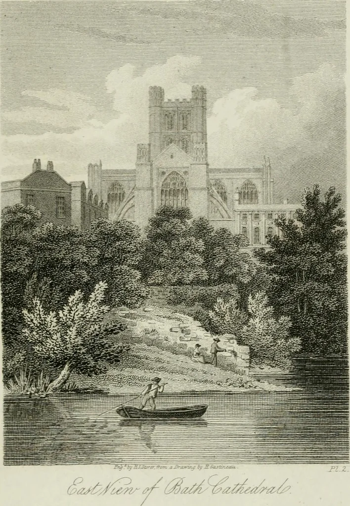 An illustration from History and antiquities of the cathedral churches of Great Britain : illustrated with a series of highly-finished engravings, exhibiting general and particular views, ground plans, and all the architectural features and ornaments in the various styles of building used in our ecclesiastical edifices, 1814, leaf 62
