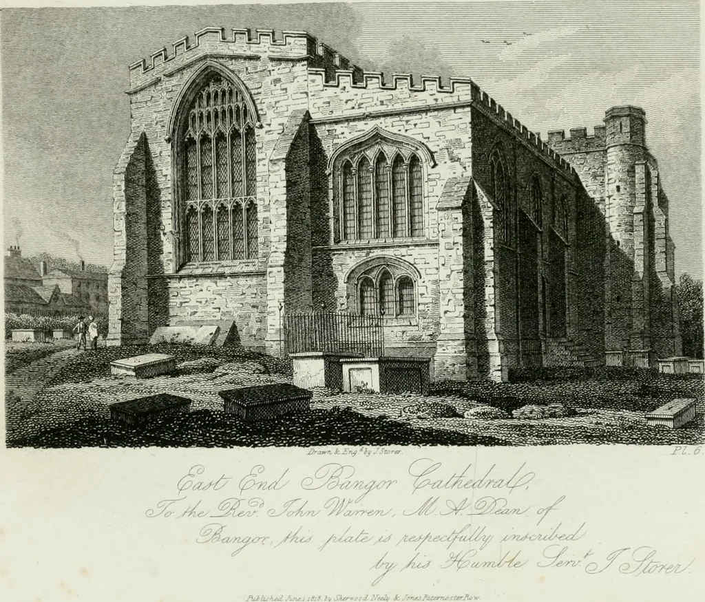 An illustration from History and antiquities of the cathedral churches of Great Britain : illustrated with a series of highly-finished engravings, exhibiting general and particular views, ground plans, and all the architectural features and ornaments in the various styles of building used in our ecclesiastical edifices, 1814, leaf 106