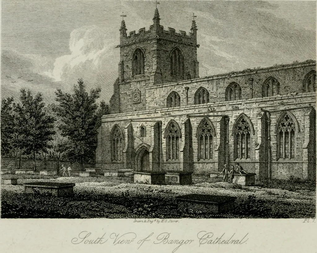 An illustration from History and antiquities of the cathedral churches of Great Britain : illustrated with a series of highly-finished engravings, exhibiting general and particular views, ground plans, and all the architectural features and ornaments in the various styles of building used in our ecclesiastical edifices, 1814, leaf 109