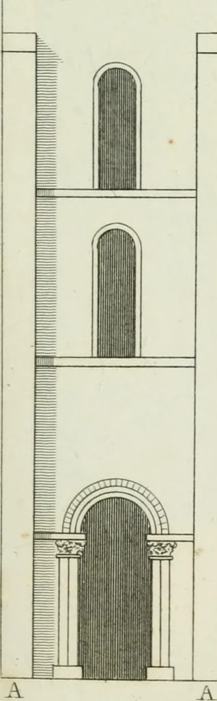 An illustration from History and antiquities of the cathedral churches of Great Britain : illustrated with a series of highly-finished engravings, exhibiting general and particular views, ground plans, and all the architectural features and ornaments in the various styles of building used in our ecclesiastical edifices, 1814, leaf 308