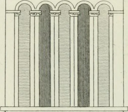 An illustration from History and antiquities of the cathedral churches of Great Britain : illustrated with a series of highly-finished engravings, exhibiting general and particular views, ground plans, and all the architectural features and ornaments in the various styles of building used in our ecclesiastical edifices, 1814, leaf 308