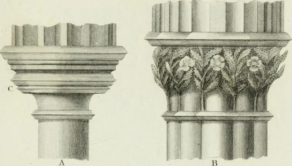 An illustration from History and antiquities of the cathedral churches of Great Britain : illustrated with a series of highly-finished engravings, exhibiting general and particular views, ground plans, and all the architectural features and ornaments in the various styles of building used in our ecclesiastical edifices, 1814, leaf 314