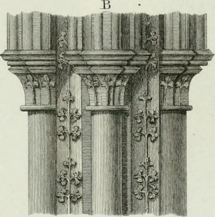 An illustration from History and antiquities of the cathedral churches of Great Britain : illustrated with a series of highly-finished engravings, exhibiting general and particular views, ground plans, and all the architectural features and ornaments in the various styles of building used in our ecclesiastical edifices, 1814, leaf 330