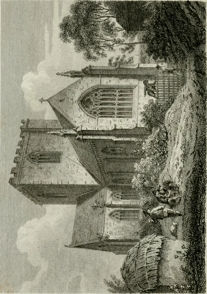 An illustration from History and antiquities of the cathedral churches of Great Britain : illustrated with a series of highly-finished engravings, exhibiting general and particular views, ground plans, and all the architectural features and ornaments in the various styles of building used in our ecclesiastical edifices, 1814, leaf 41
