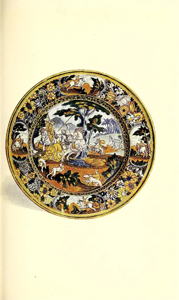 An illustration from A history and description of the old French faïence, with an account of the revival of faïence painting in France, by M. L. Solon; with a preface by William Burton. Containing twenty-four plates in colours, together with reproductions of marks and numerous illustrations, 1903, leaf 111
