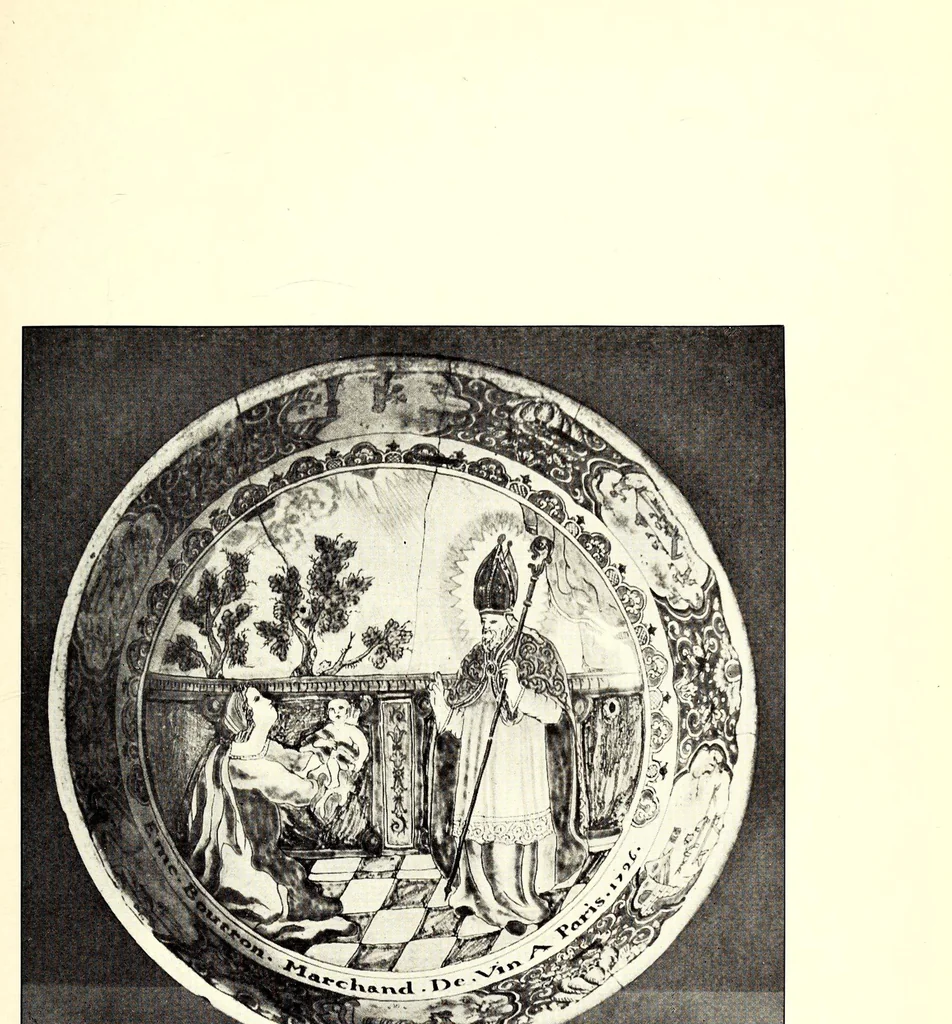 An illustration from A history and description of the old French faïence, with an account of the revival of faïence painting in France, by M. L. Solon; with a preface by William Burton. Containing twenty-four plates in colours, together with reproductions of marks and numerous illustrations, 1903, leaf 227