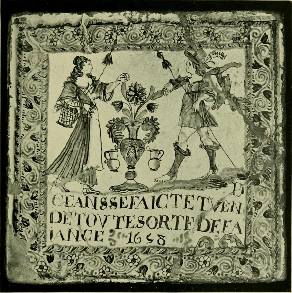 An illustration from A history and description of the old French faïence : with an account of the revival of faïence painting in France, 1903, leaf 104