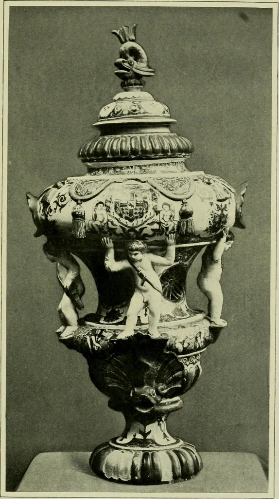 An illustration from A history and description of the old French faïence : with an account of the revival of faïence painting in France, 1903, leaf 156