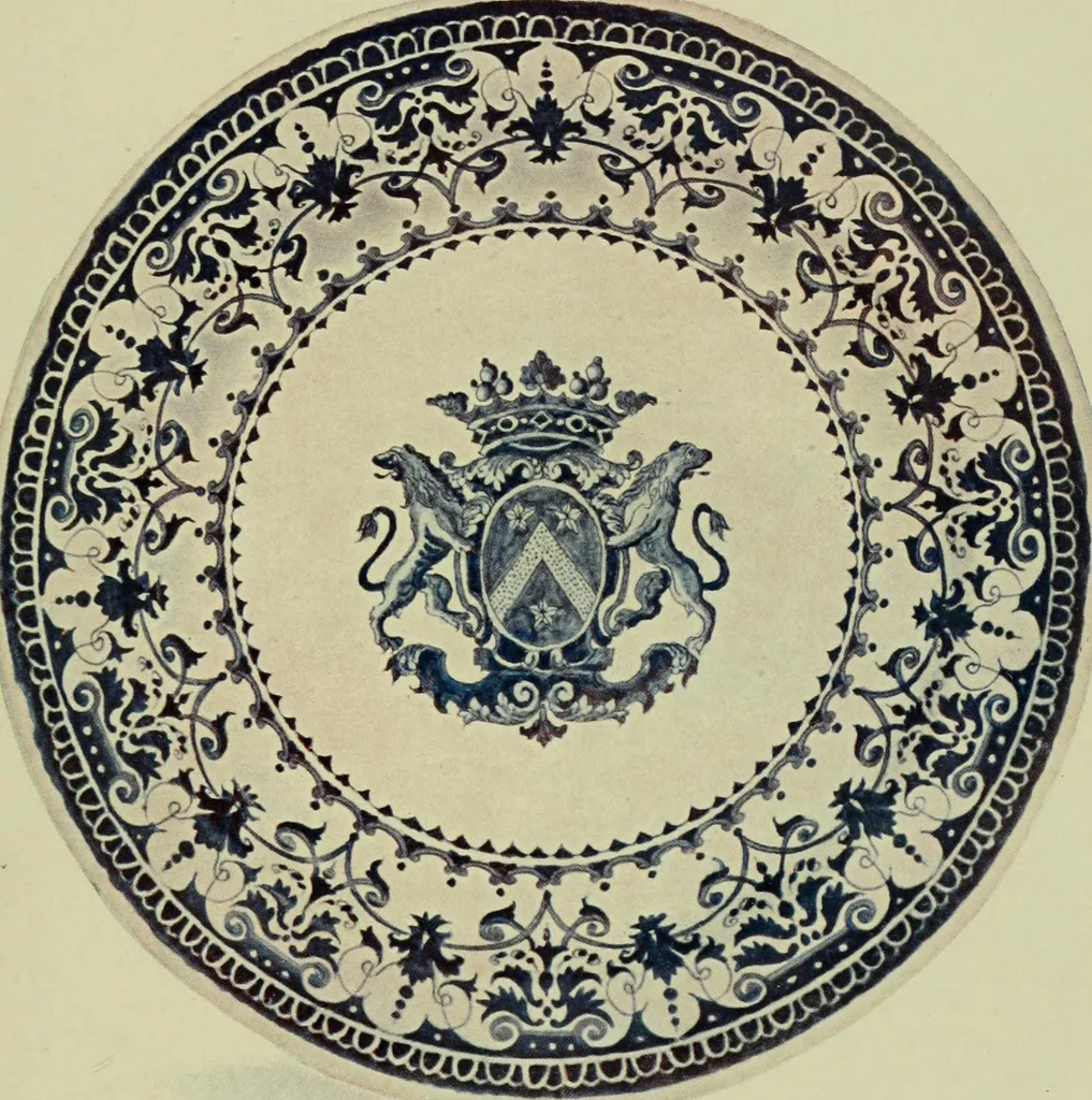An illustration from A history and description of the old French faïence : with an account of the revival of faïence painting in France, 1903, leaf 216