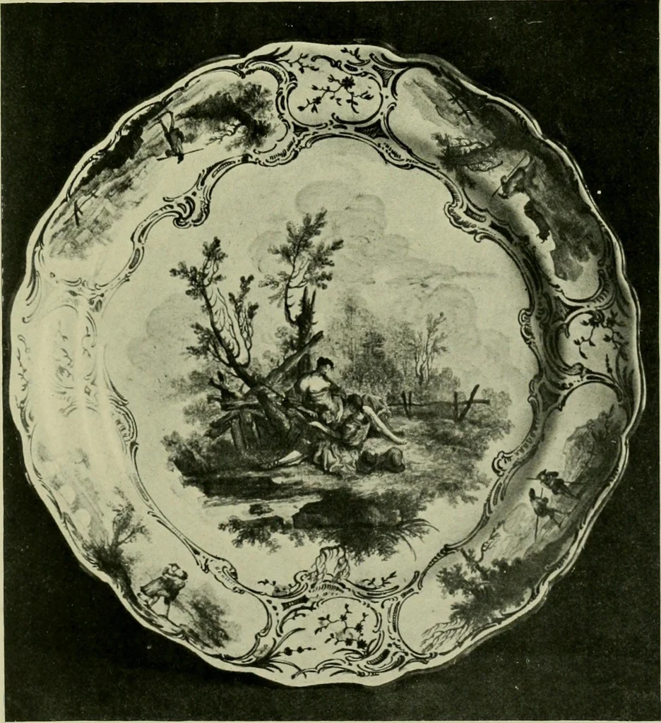 An illustration from A history and description of the old French faïence : with an account of the revival of faïence painting in France, 1903, leaf 338